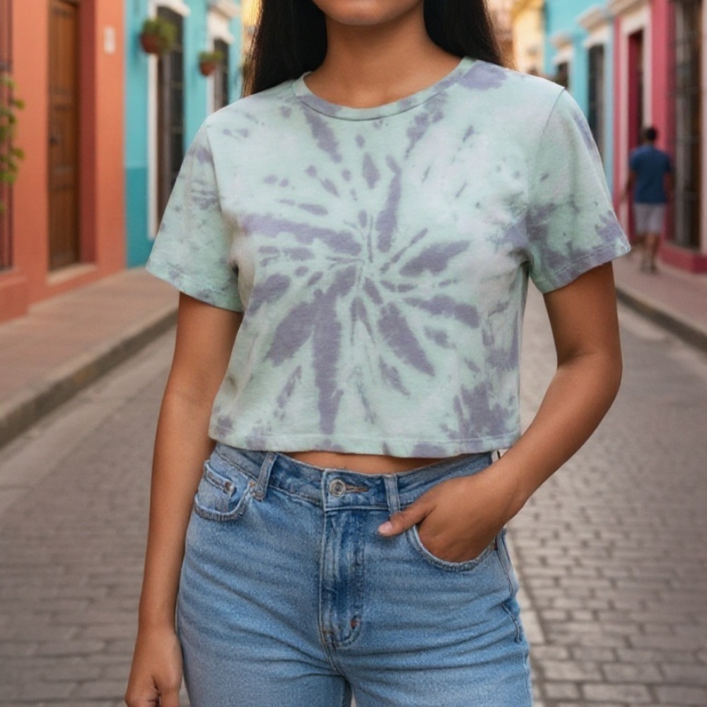 Wild Fable Pastel Tie-Dye cropped tee xxl